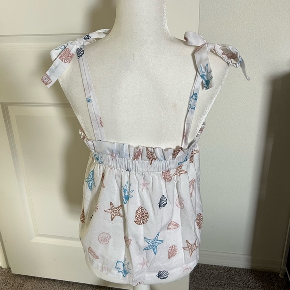 NWT Ann Taylor LOFT White Beach Print Tank Top Medium - Picture 5 of 8